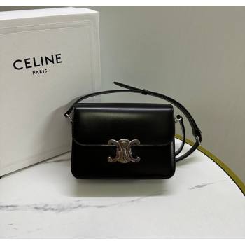 Celine Teen Triomphe Mini Bag in Shiny Calfskin Leather 188423 Black/Silver 2026 (BL-260121024)