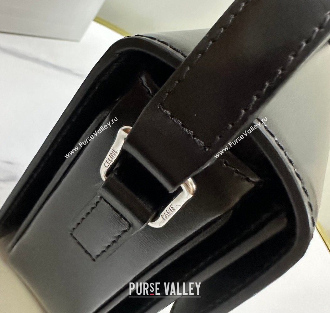 Celine Teen Triomphe Mini Bag in Shiny Calfskin Leather 188423 Black/Silver 2026 (BL-260121024)