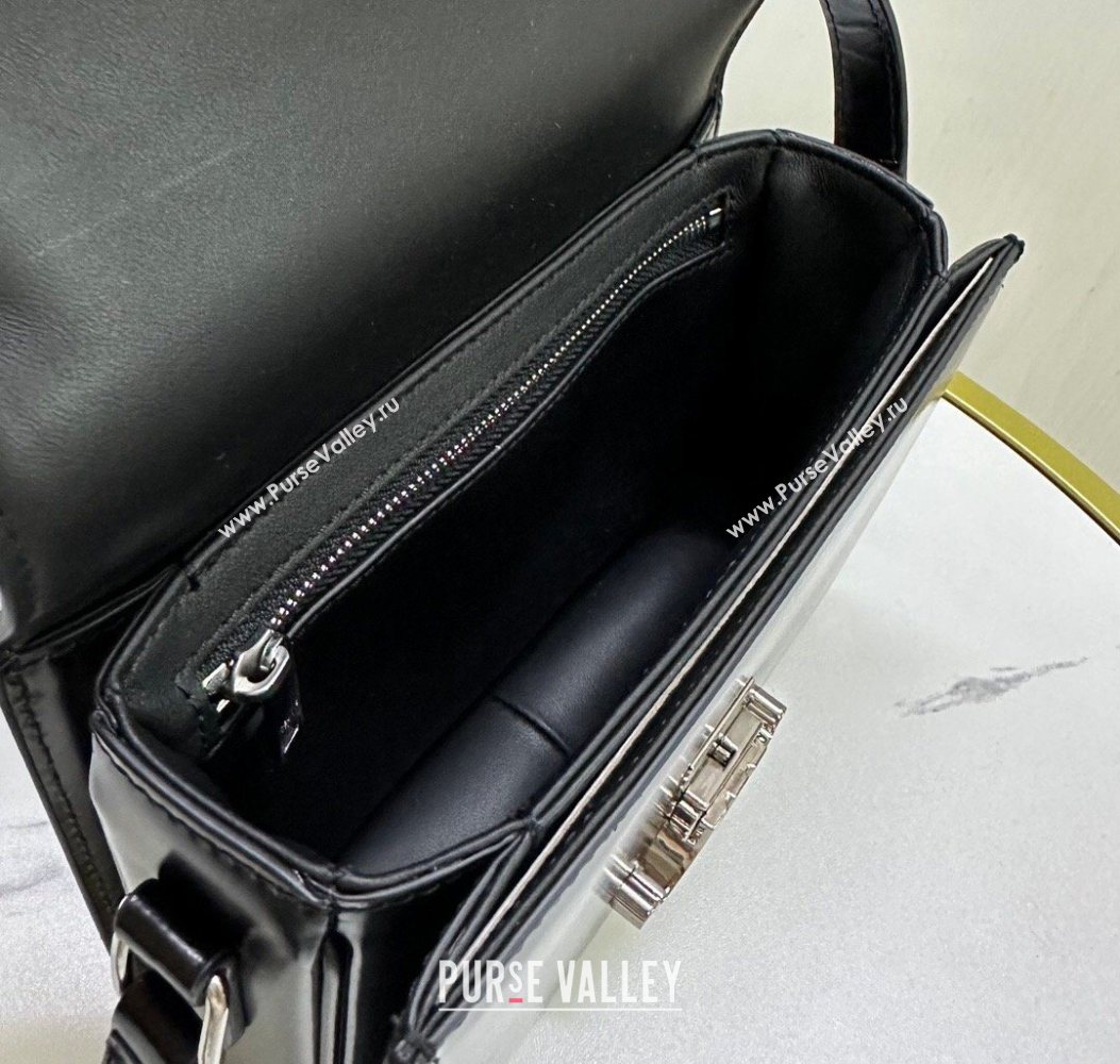 Celine Teen Triomphe Mini Bag in Shiny Calfskin Leather 188423 Black/Silver 2026 (BL-260121024)