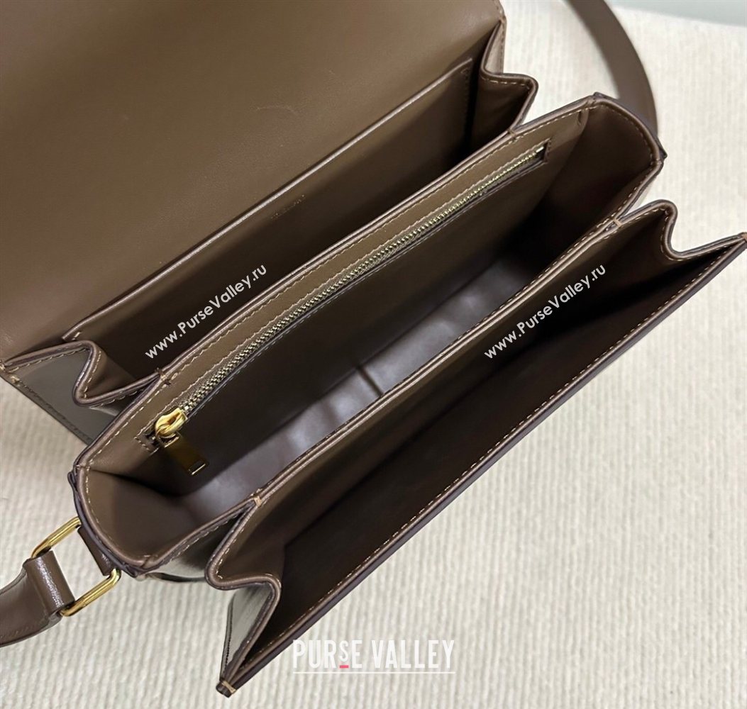 Celine Classique Triomphe Bag in Shiny Calfskin Leather 187366 Soil Brown 2026 (BL-260121045)