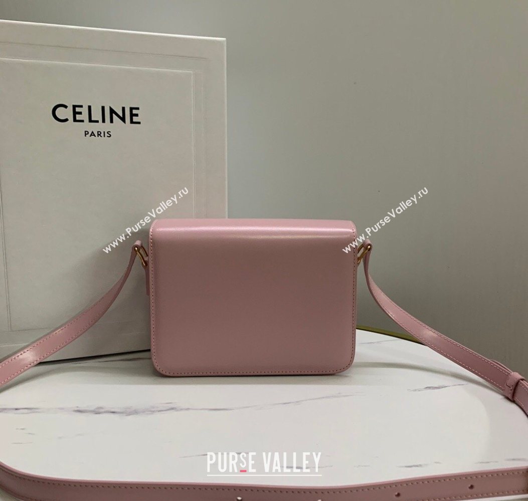 Celine Teen Triomphe Mini Bag in Shiny Calfskin Leather 188423 Sakura Pink 2026 (BL-260121026)