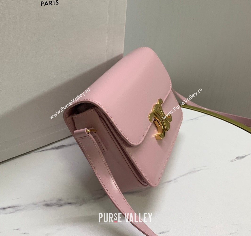 Celine Teen Triomphe Mini Bag in Shiny Calfskin Leather 188423 Sakura Pink 2026 (BL-260121026)