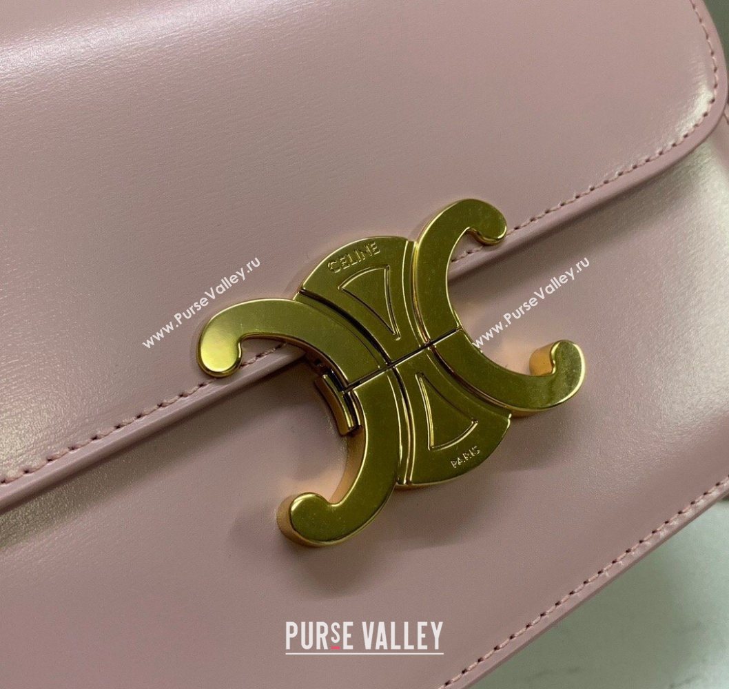 Celine Teen Triomphe Mini Bag in Shiny Calfskin Leather 188423 Sakura Pink 2026 (BL-260121026)