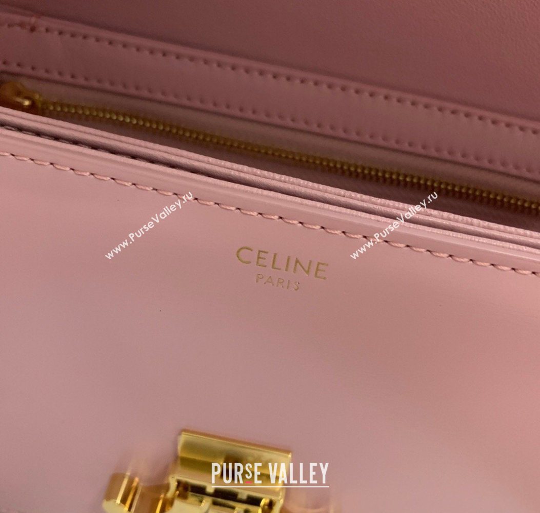 Celine Teen Triomphe Mini Bag in Shiny Calfskin Leather 188423 Sakura Pink 2026 (BL-260121026)