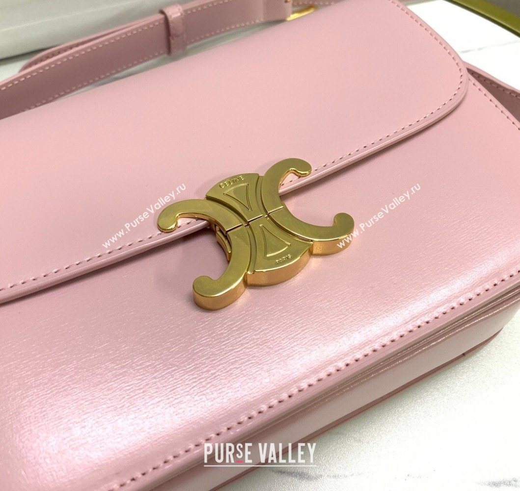 Celine Classique Triomphe Bag in Shiny Calfskin Leather 187366 Sakura Pink 2026 (BL-260121046)