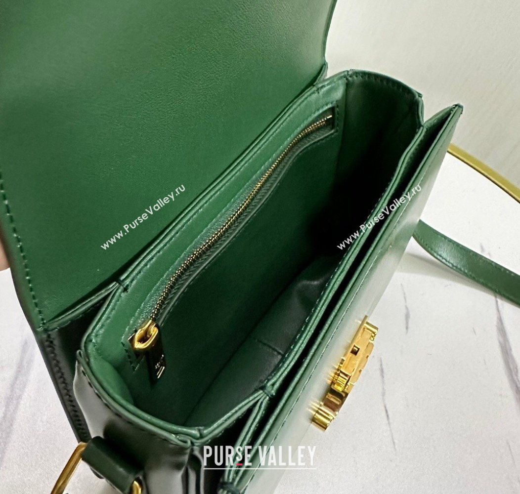Celine Teen Triomphe Mini Bag in Shiny Calfskin Leather 188423 Amazon Green 2026 (BL-260121027)