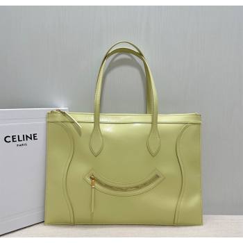 Celine Flat Cabas New Luggage Bag in Glossy Calfskin Leather Citrus Yellow 2026 123963 (BL-260121006)