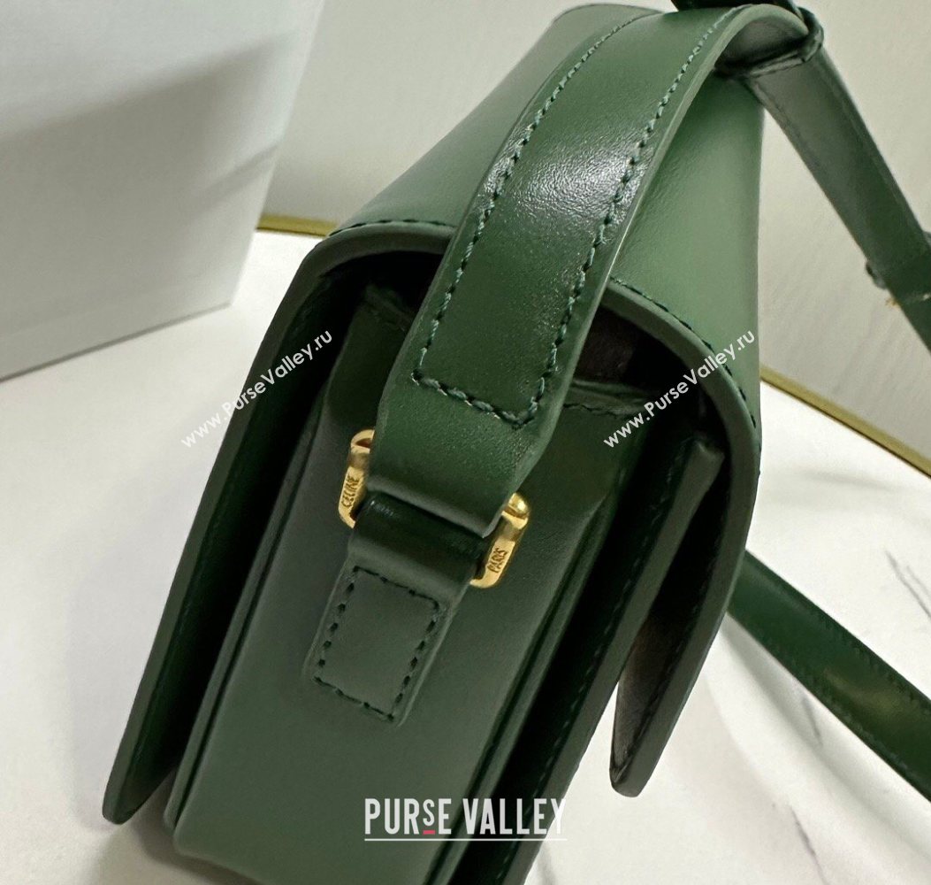Celine Teen Triomphe Mini Bag in Shiny Calfskin Leather 188423 Amazon Green 2026 (BL-260121027)