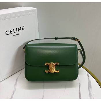 Celine Classique Triomphe Bag in Shiny Calfskin Leather 187366 Amazon Green 2026 (BL-260121047)