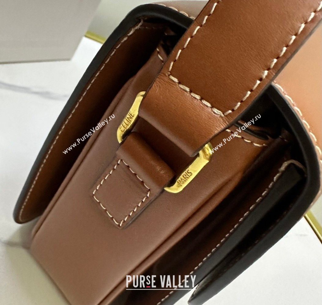 Celine Classique Triomphe Bag in Shiny Calfskin Leather 187366 Tan Brown 2026 (BL-260121048)