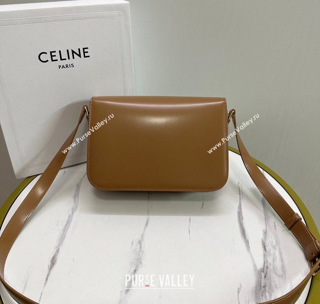Celine Classique Triomphe Bag in Shiny Calfskin Leather 187366 Bronze 2026 (BL-260121049)