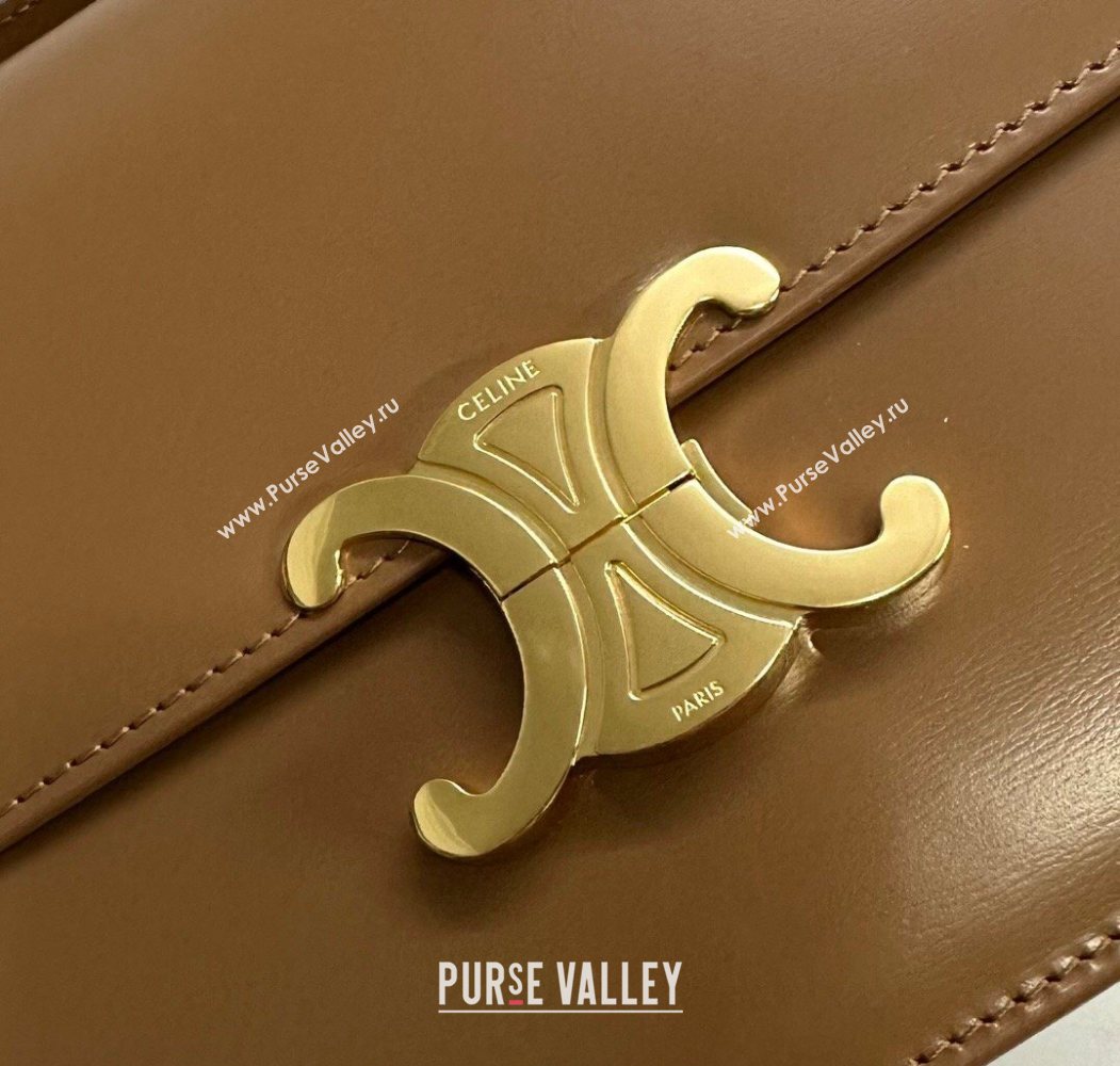 Celine Classique Triomphe Bag in Shiny Calfskin Leather 187366 Bronze 2026 (BL-260121049)