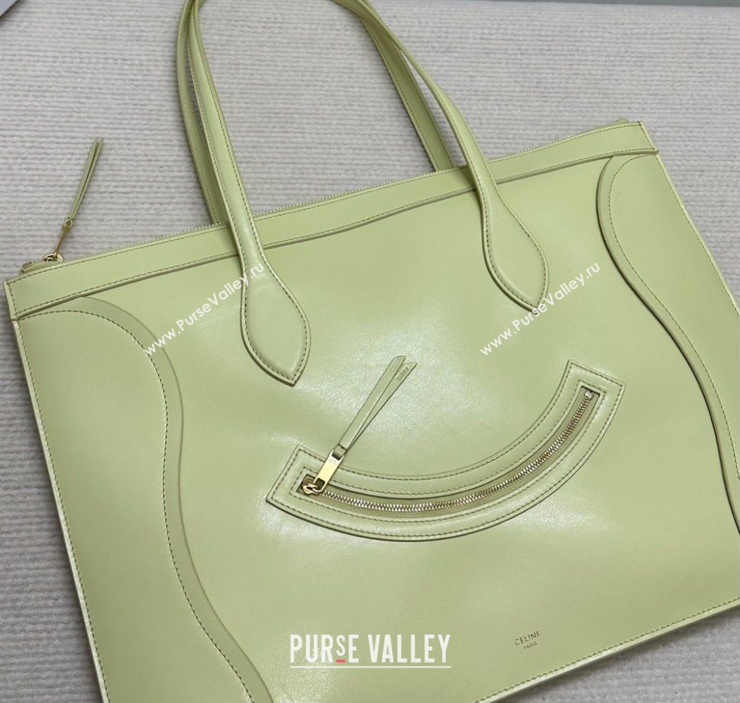 Celine Flat Cabas New Luggage Bag in Glossy Calfskin Leather Citrus Yellow 2026 123963 (BL-260121006)