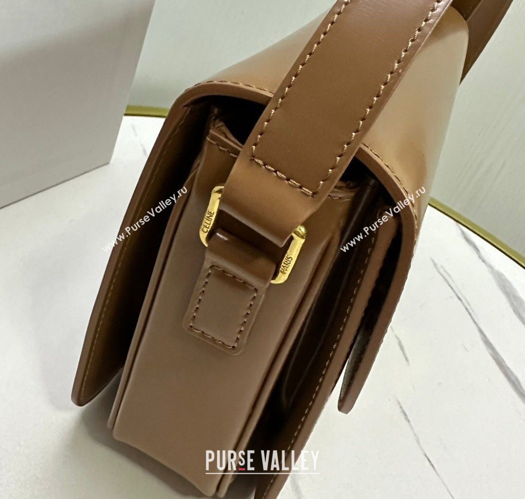 Celine Classique Triomphe Bag in Shiny Calfskin Leather 187366 Bronze 2026 (BL-260121049)