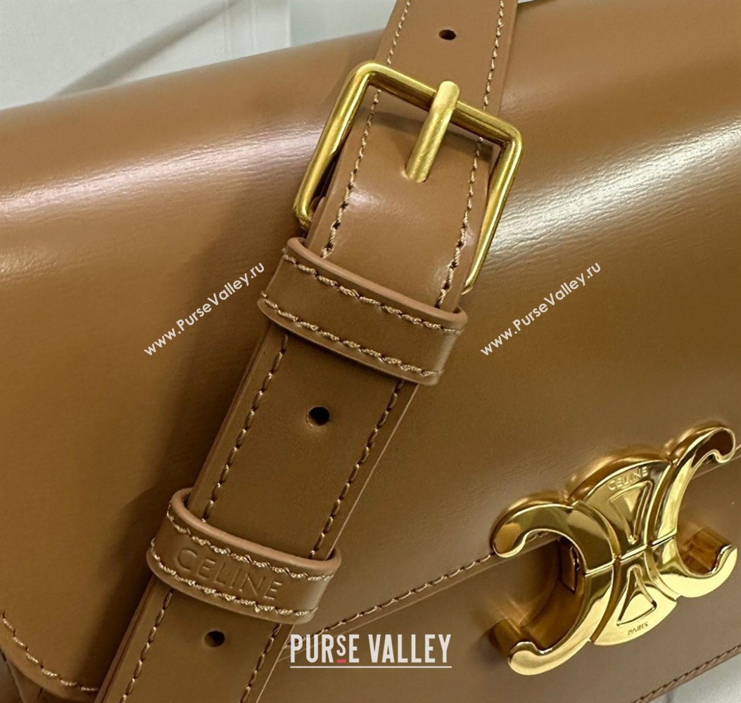 Celine Classique Triomphe Bag in Shiny Calfskin Leather 187366 Bronze 2026 (BL-260121049)