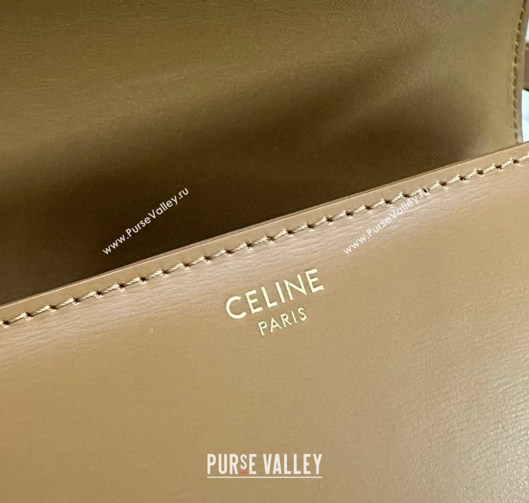 Celine Classique Triomphe Bag in Shiny Calfskin Leather 187366 Bronze 2026 (BL-260121049)