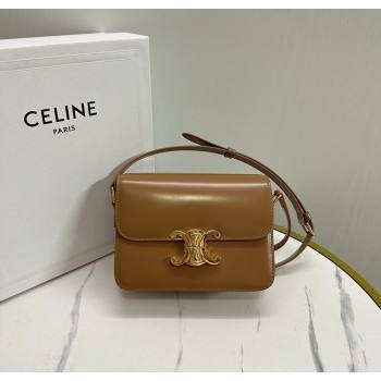 Celine Teen Triomphe Mini Bag in Shiny Calfskin Leather 188423 Bronze 2026 (BL-260121030)