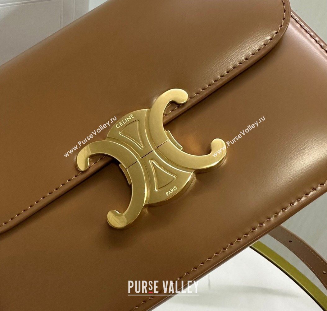 Celine Teen Triomphe Mini Bag in Shiny Calfskin Leather 188423 Bronze 2026 (BL-260121030)