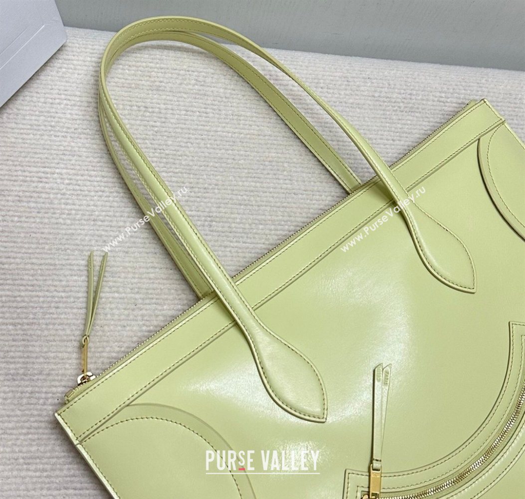 Celine Flat Cabas New Luggage Bag in Glossy Calfskin Leather Citrus Yellow 2026 123963 (BL-260121006)