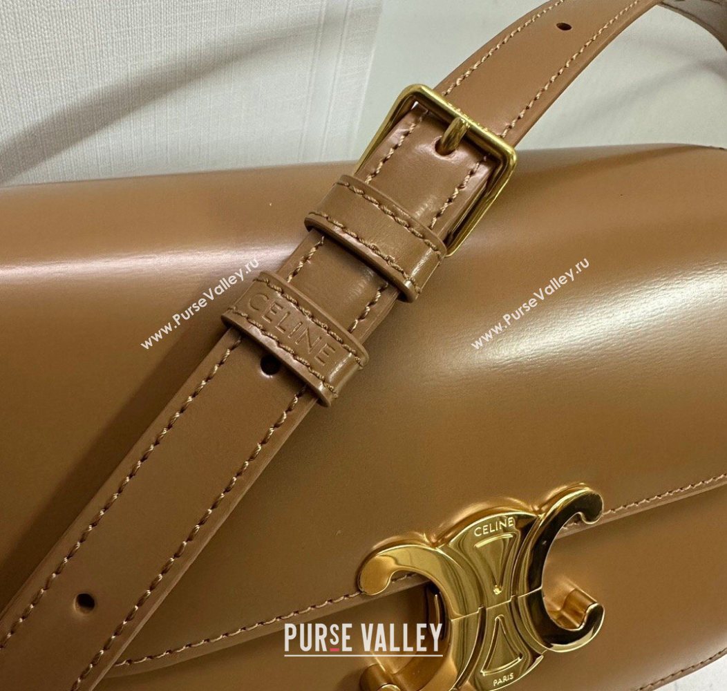 Celine Teen Triomphe Mini Bag in Shiny Calfskin Leather 188423 Bronze 2026 (BL-260121030)