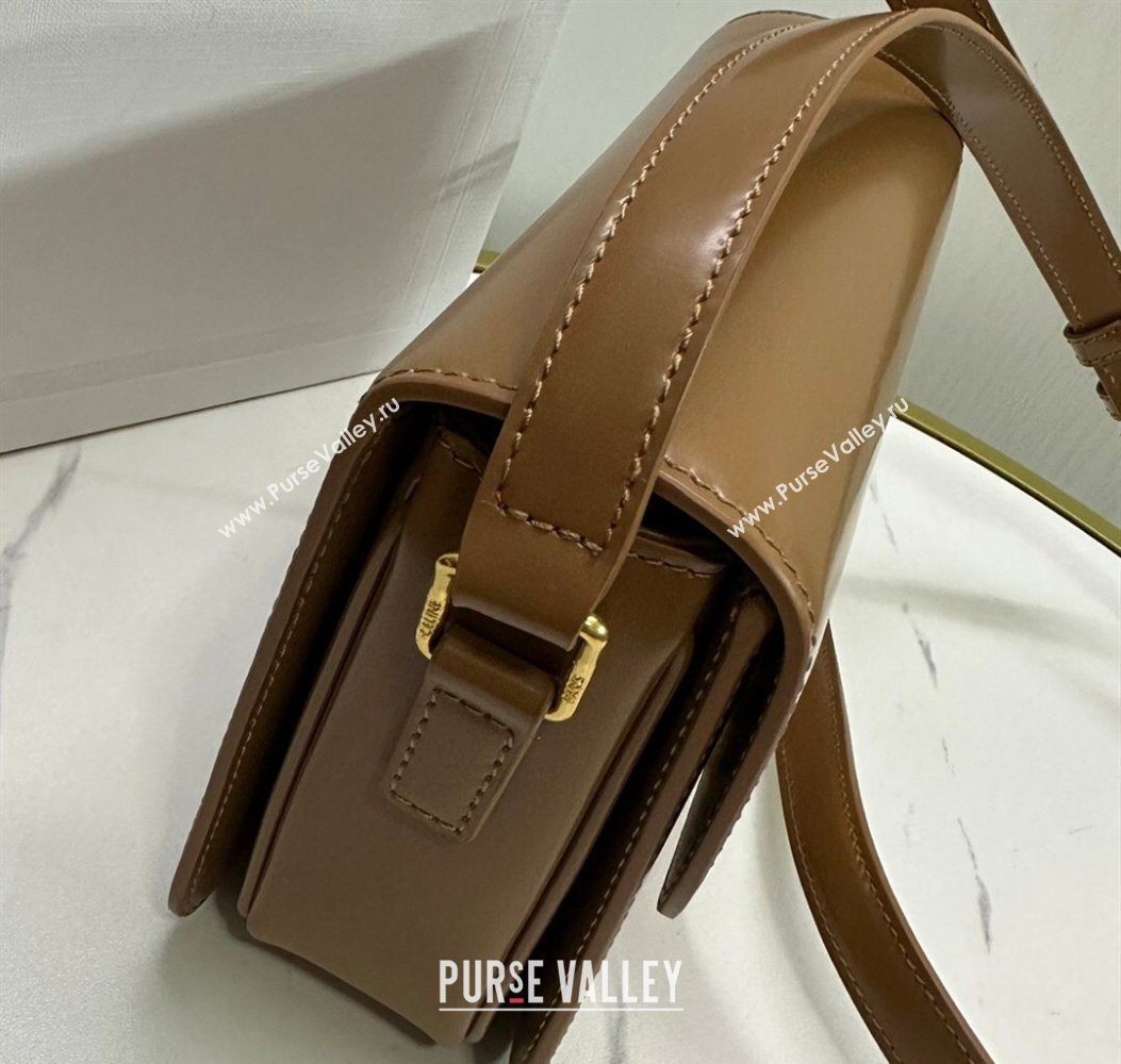 Celine Teen Triomphe Mini Bag in Shiny Calfskin Leather 188423 Bronze 2026 (BL-260121030)