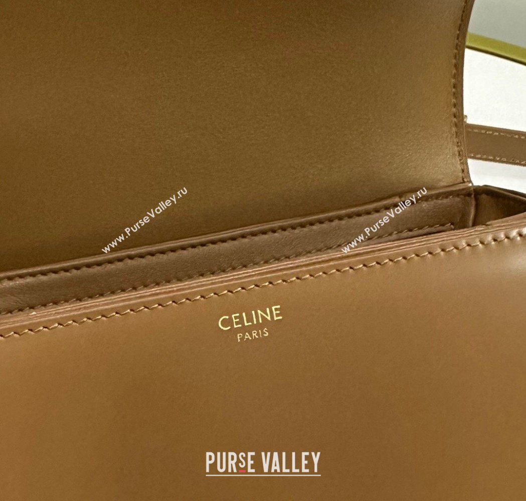 Celine Teen Triomphe Mini Bag in Shiny Calfskin Leather 188423 Bronze 2026 (BL-260121030)