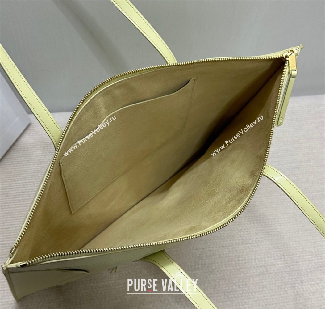 Celine Flat Cabas New Luggage Bag in Glossy Calfskin Leather Citrus Yellow 2026 123963 (BL-260121006)