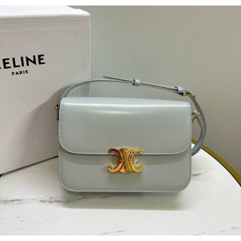Celine Classique Triomphe Bag in Shiny Calfskin Leather 187366 Soft Blue 2026 (BL-260121050)