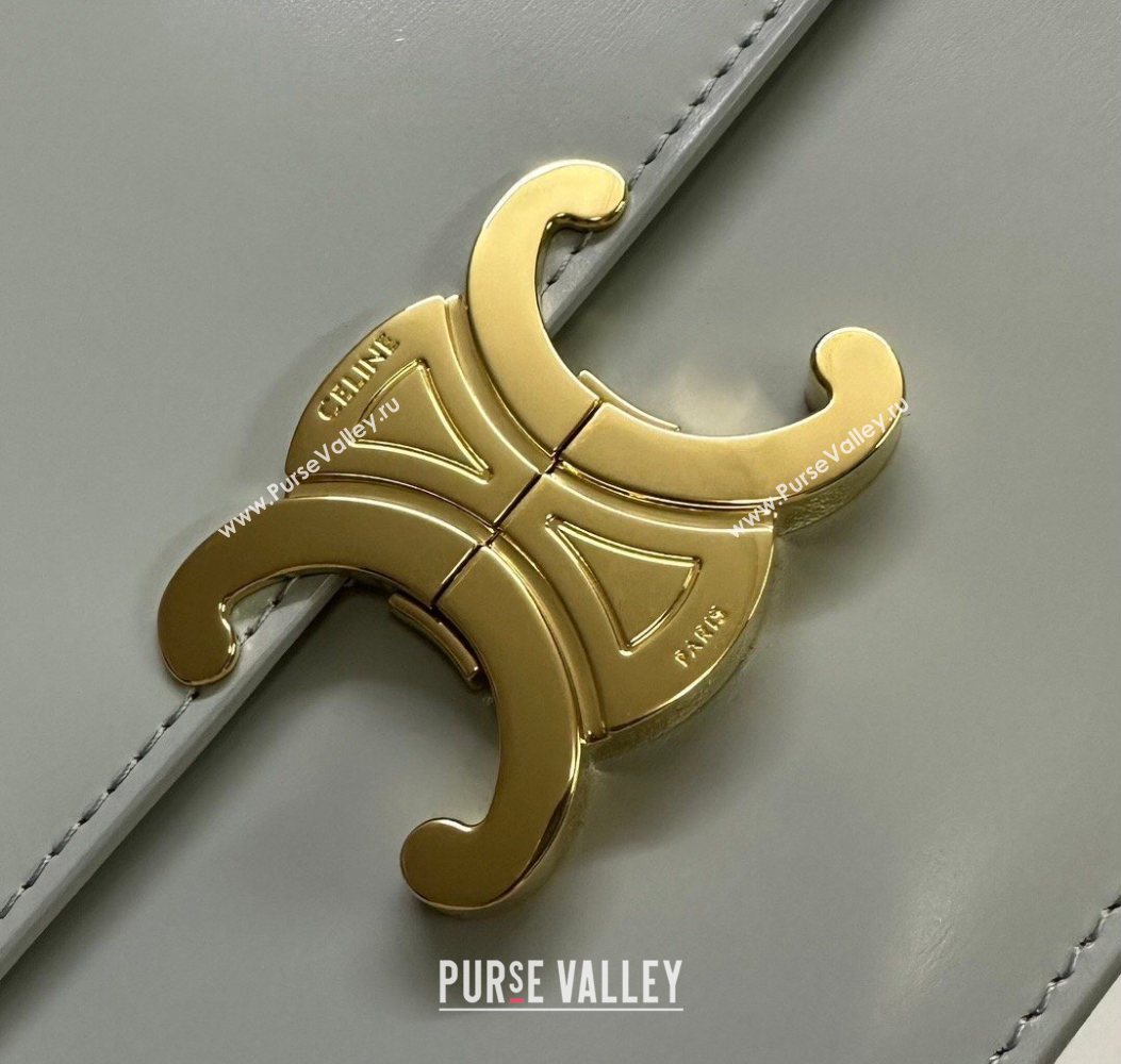 Celine Classique Triomphe Bag in Shiny Calfskin Leather 187366 Soft Blue 2026 (BL-260121050)