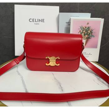 Celine Classique Triomphe Bag in Shiny Calfskin Leather 187366 Red 2026 (BL-260121051)
