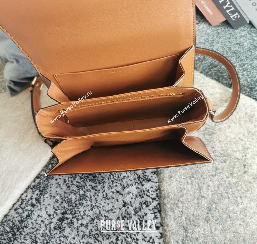 Celine Classique Triomphe Bag in Canvas and Calfskin Leather 187366 Brown 2026 (BL-260121052)
