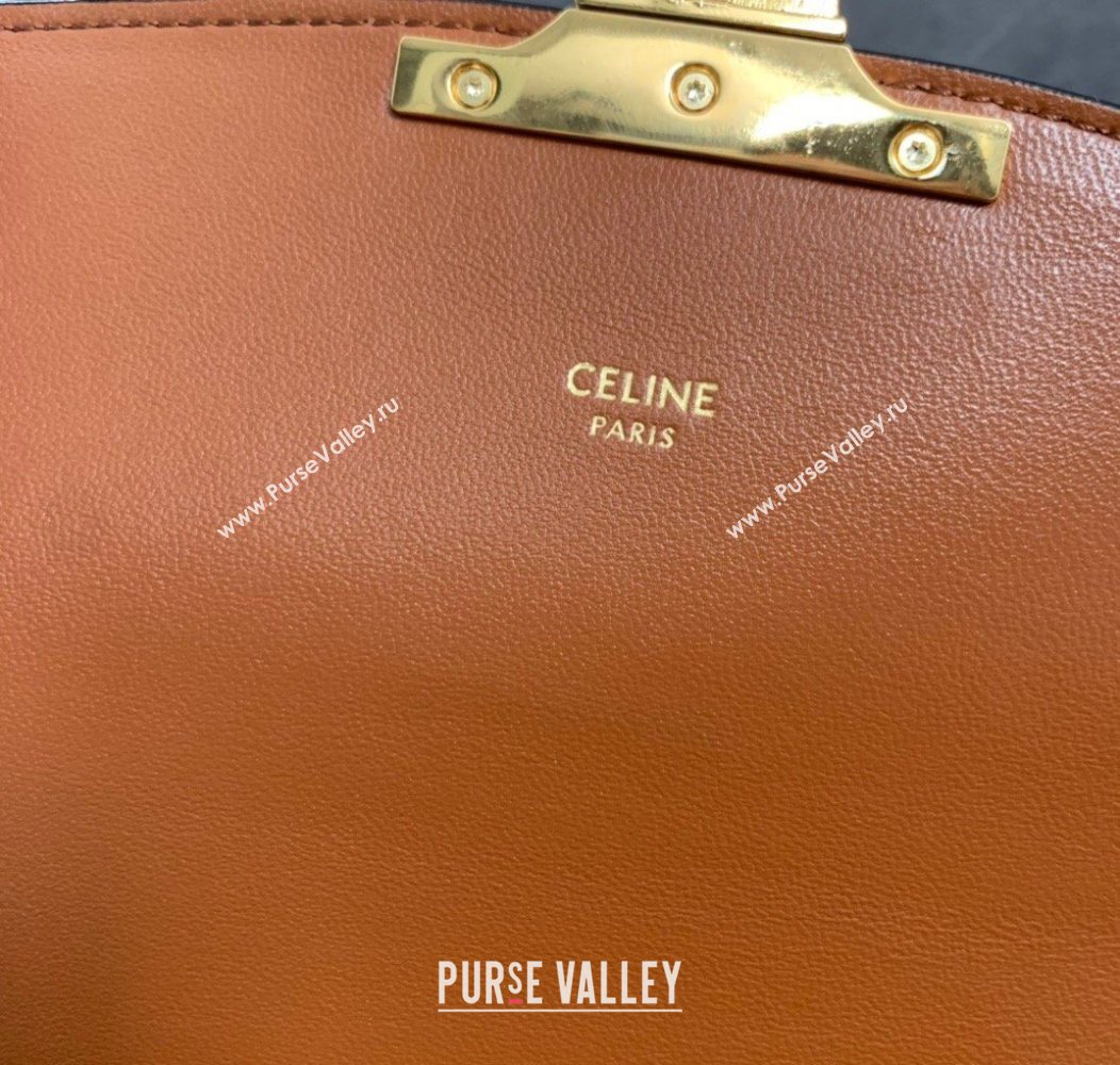 Celine Classique Triomphe Bag in Linen Canvas and Calfskin Leather 187366 Beige 2026 (BL-260121054)