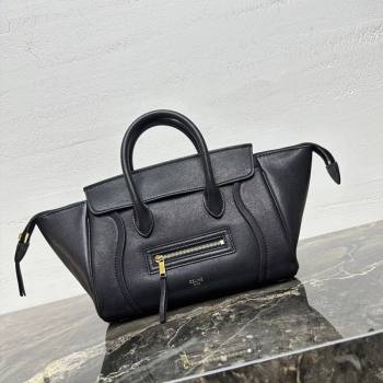 Celine Small New Luggage in Supple Shiny Lambskin 124213 Black 2025 (BL-260121057)