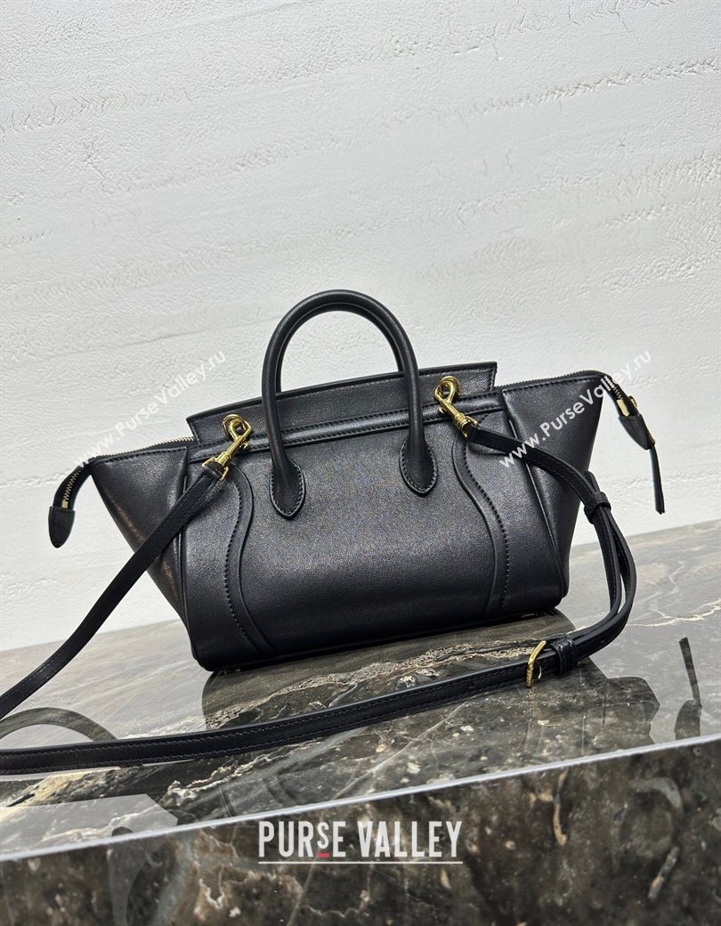 Celine Small New Luggage in Supple Shiny Lambskin 124213 Black 2025 (BL-260121057)