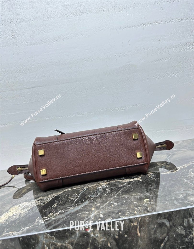 Celine Small New Luggage in Supple Shiny Lambskin 124213 Burgundy 2025 (BL-260121059)