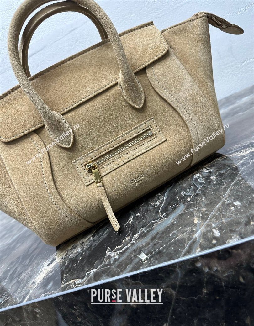 Celine Small New Luggage in Suede Beige 124213 2025 (BL-260121060)