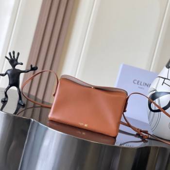 Celine Trio Flap Bag in Smooth Lambskin Leather Tan Brown 2026 10P862 (BL-260121001)