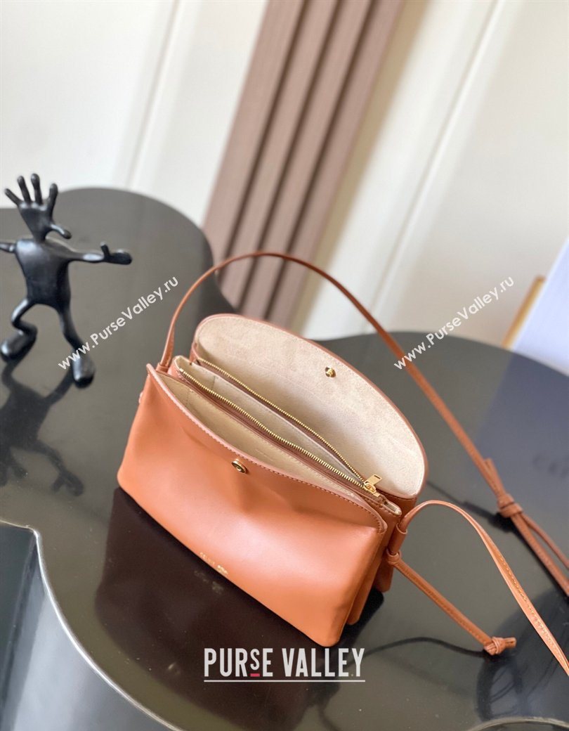 Celine Trio Flap Bag in Smooth Lambskin Leather Tan Brown 2026 10P862 (BL-260121001)