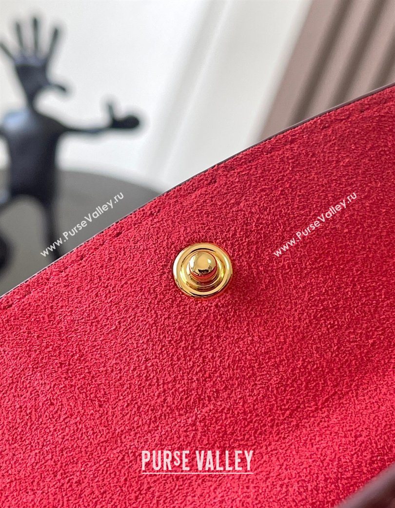 Celine Trio Flap Bag in Smooth Lambskin Leather Burgundy 2026 10P862 (BL-260121002)