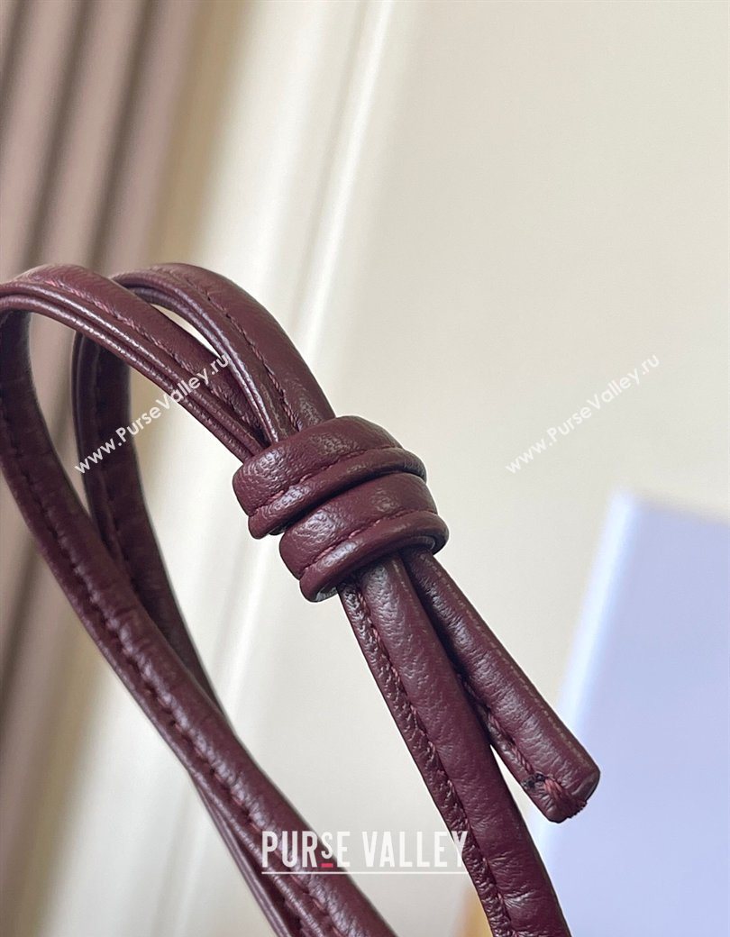 Celine Trio Flap Bag in Smooth Lambskin Leather Burgundy 2026 10P862 (BL-260121002)