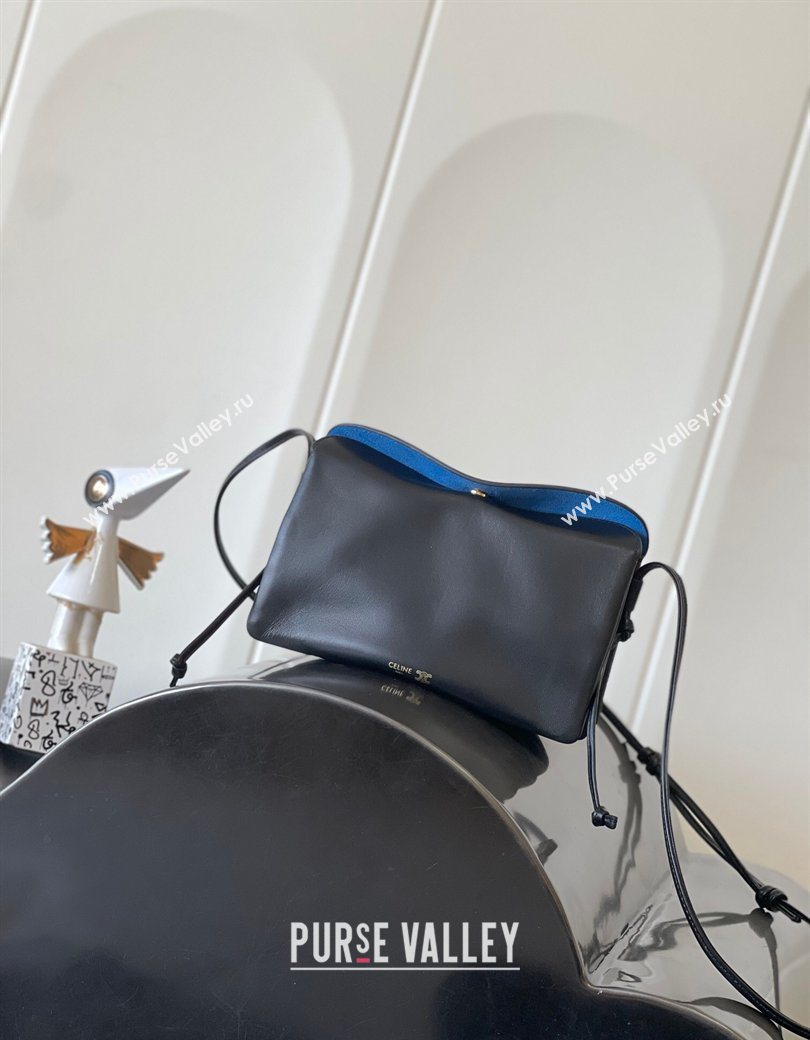 Celine Trio Flap Bag in Smooth Lambskin Leather Black 2026 10P862 (BL-260121003)