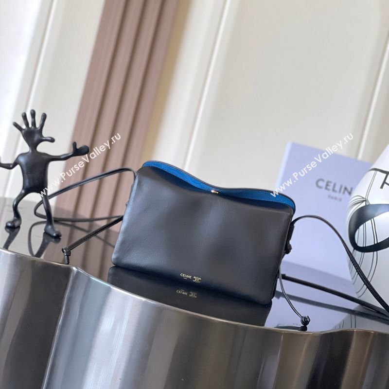 Celine Trio Flap Bag in Smooth Lambskin Leather Black 2026 10P862 (BL-260121003)