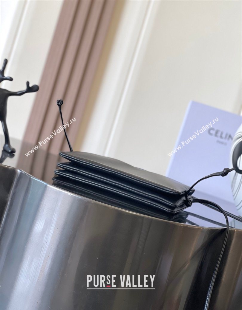 Celine Trio Flap Bag in Smooth Lambskin Leather Black 2026 10P862 (BL-260121003)