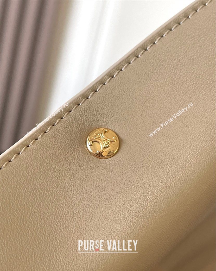 Celine Trio Flap Bag in Smooth Lambskin Leather Safari Beige 2026 10P862 (BL-260121004)