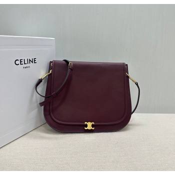 Celine Besace Soft Triomphe in Supple Shiny Lambskin 123632 Burgundy 2025 (BL-260121009)
