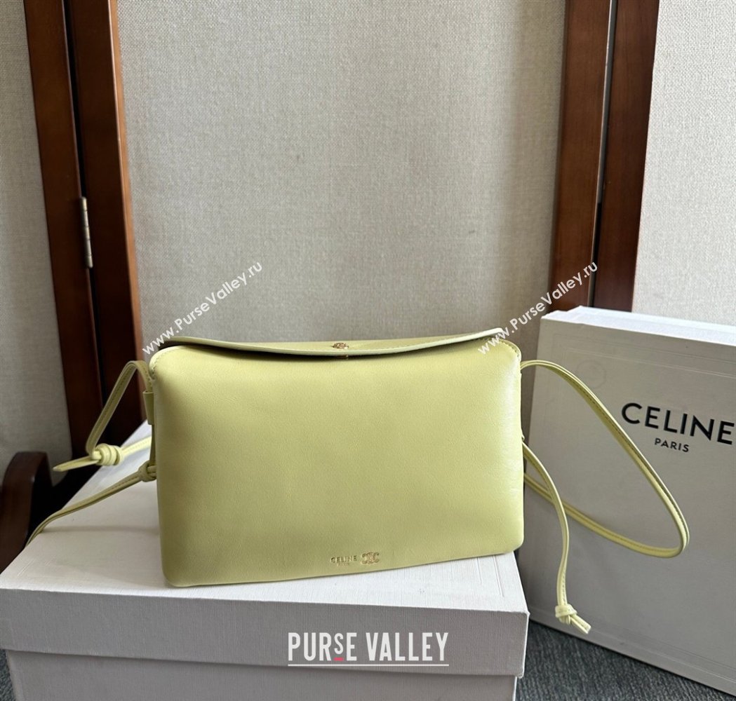 Celine Trio Flap Bag in Smooth Lambskin Leather Citrus Yellow 2026 10P862 (BL-260121005)