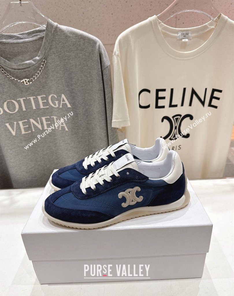Celine Racer Sneakers in Nylon, Suede and Leather Blue 2026 0227 (MD-260227038)