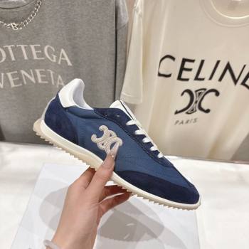 Celine Racer Sneakers in Nylon, Suede and Leather Blue 2026 0227 (MD-260227038)