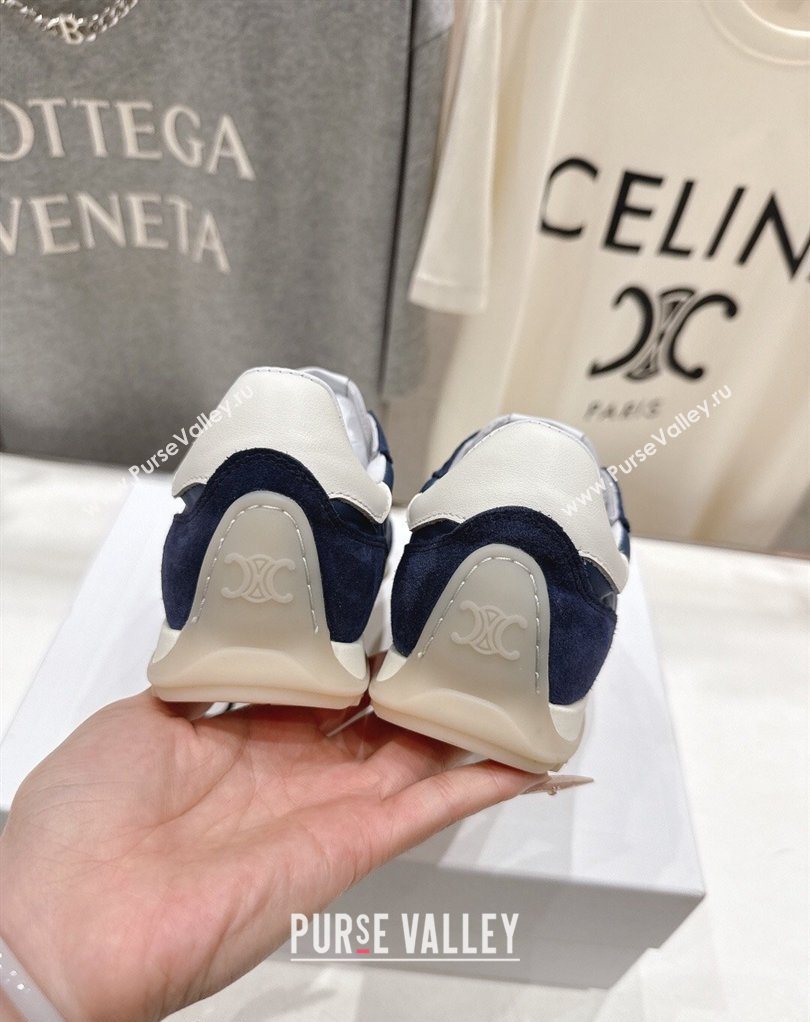Celine Racer Sneakers in Nylon, Suede and Leather Blue 2026 0227 (MD-260227038)
