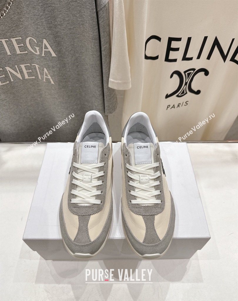 Celine Racer Sneakers in Nylon, Suede and Leather Beige/Grey 2026 0227 (MD-260227039)